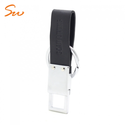 China Shenzhen Manufacturer Made Leather KeyChain With Key Ring