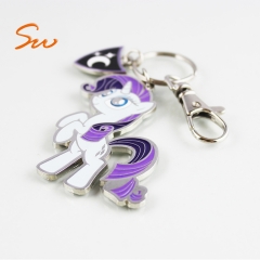 Alicorns Keyring Cute Cartoon Anime Unicorn Pony Custom Enamel Metal Keychain