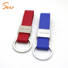 Custom Logo Personalized Promotional Metal Car Key Chains Business Leather Keyring