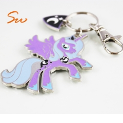 Alicorns Keyring Cute Cartoon Anime Unicorn Pony Custom Enamel Metal Keychain