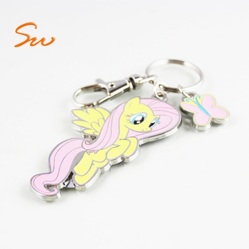 Alicorns Keyring Cute Cartoon Anime Unicorn Pony Custom Enamel Metal Keychain