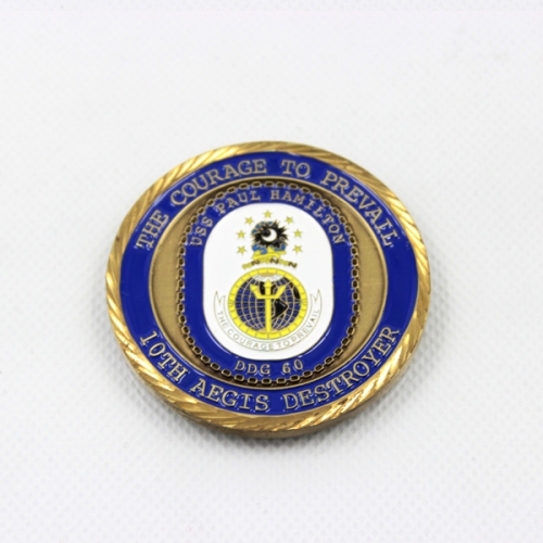 Custom 3D Zinc Alloy Brass Metal Enamel Antique Gold Challenge Coin